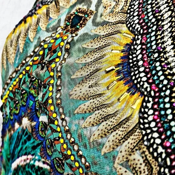 Shahida Parides 3 Ways Animal Print Maxi Silk Dress Multicolor ADINA PORTER - Picture 10 of 13